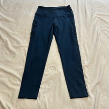 Z by Zella Womens Ruched Side Pocket 7/8 Leggings Teal Blue Small