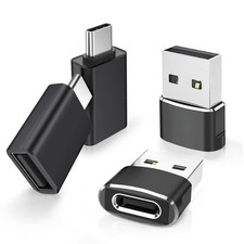 Elebase 4Pack USB to C Adapter with Type C Male 3.0 2p 2p, Black