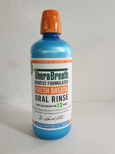 TheraBreath Fresh Breath Oral Rinse Invigorating Icy Mint 1 L / 33.8oz New