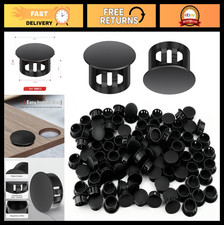 100PCS 3/4" Black Plastic Hole Plugs - Decorative Covers for Cabinet  Furniture