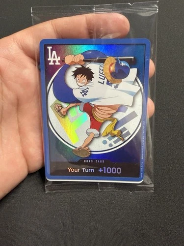 2026 Los Angeles Dodgers One Piece Promo Card Monkey D Luffy DODGERS LUFFY DON