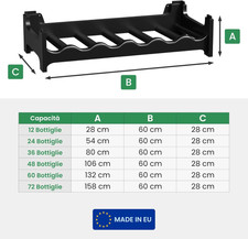 Cestello Portabottiglie 4 Posti Rosso - In Plastica HDPE Impilabile - Foto 11