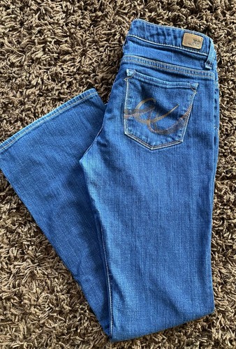 Jeans Flare Taille Basse X2 – Taille 0 Long – Pour Femme – Coupe élégante Vintage – Occasion Très Bon état