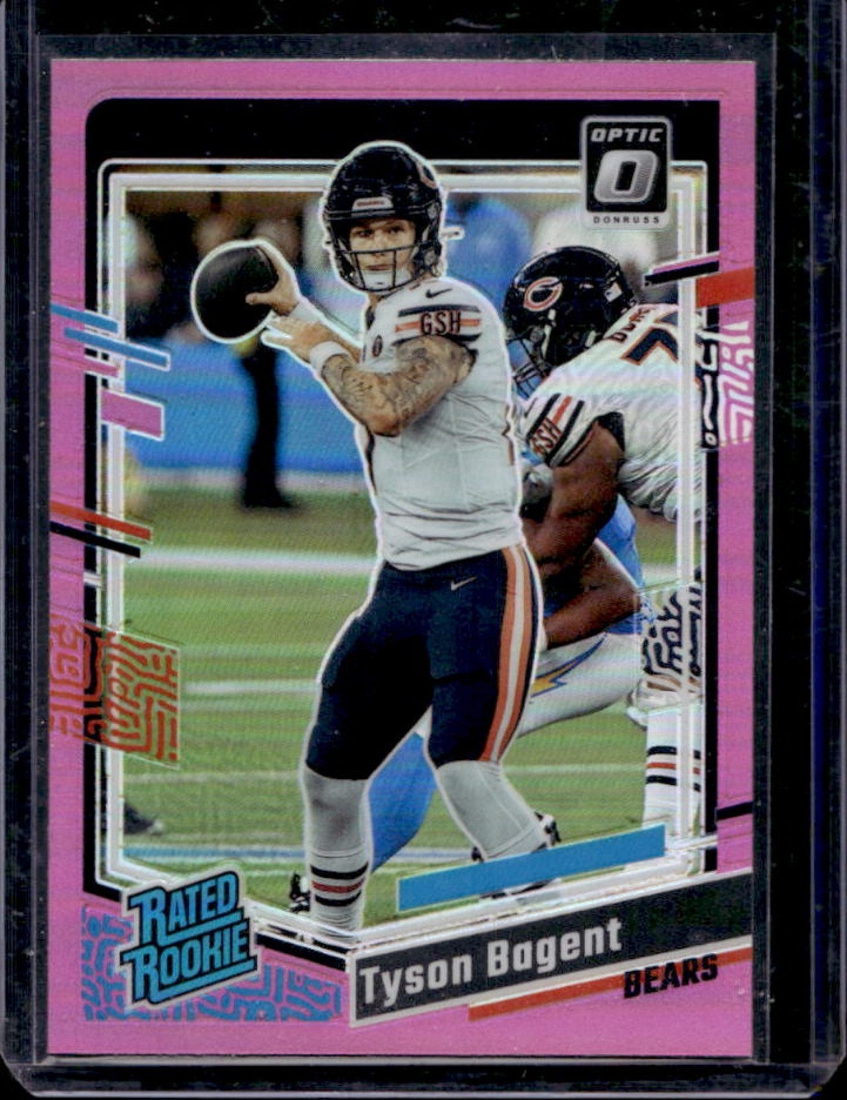 2023 Donruss Optic Tyson Bagent Pink Prizm Rated Rookie #216 Bears