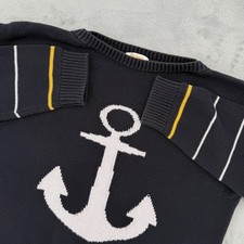 Barbour Wester Knit Navy Blue Anchor Intarsia...