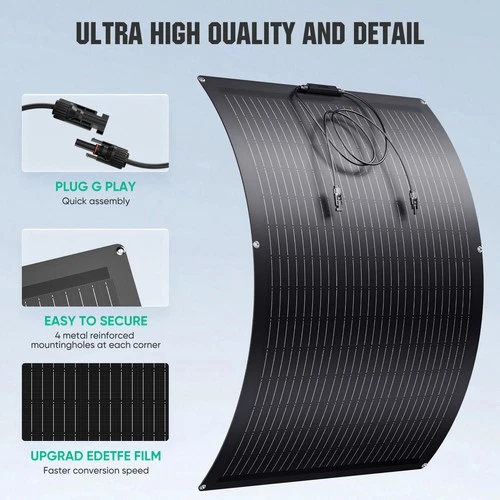 150W Mono Flexible Solar Panel 12V Power Charge Camping Home RV Battery Higher