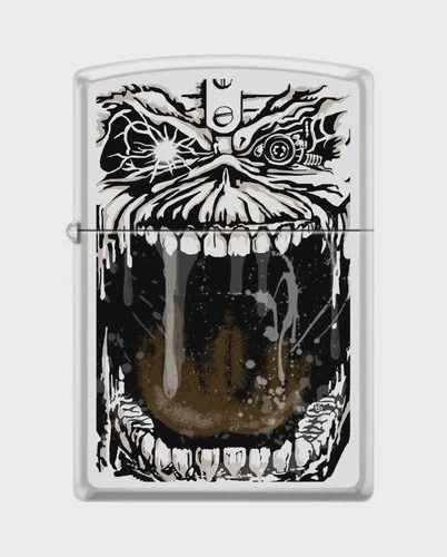 Sharp Iron Maiden Glow In The Dark Creepy Skull Zippo Lighter
