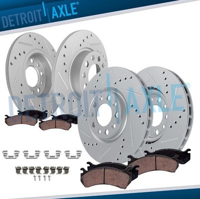 12.01'' Front Rear Drilled Brake Rotors Brake Pads for Fiat 500X Jeep Renegade