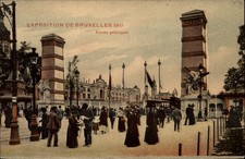 Exposition De Bruxelles 1910 Entrance Brussels Belgium vintage postcard m250