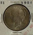 ⚡️⚡️1924 US PEACE DOLLAR, UNC⭐SILVER COIN