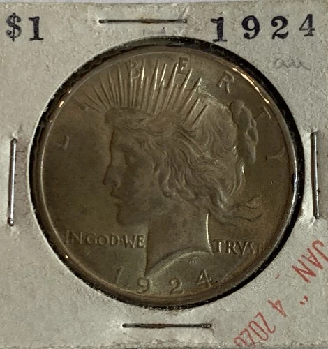 ⚡️⚡️1924 US PEACE DOLLAR, UNC⭐SILVER COIN