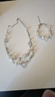 "Pearl" and Silver Bead Necklace And Bracelet Set — photo 1