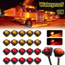 20pcs 34 Inch Led Marker Lights Round Amberred Clearance Truck Trailer Rv Boat