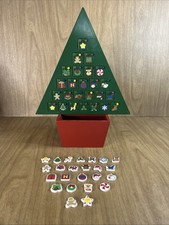 Christmas Tree Door Advent Calendar Card Holder W Mini Ornaments Missing 1
