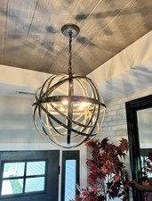 RESTORATION HARDWARE HANGING METAL PENDANT LI...