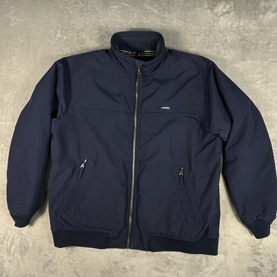 Lands  End Squall Bomber Jacket Men s Blue Full Zip Fleece Line Size XL Nautical
