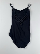 Capezio Womens Large Black Leotard Bodysuit Strappy Dance Ballet