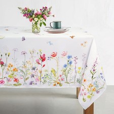 Spring Floral Tablecloth, Fabric Easter Coloring Rectangle Table Cloth For Sprin