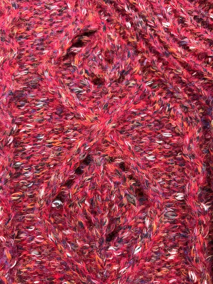 Ladies Marks Per U**Cardigan Long Sleeve Red Wool Blend Thick Knit Soft Button - Image 4 of 4