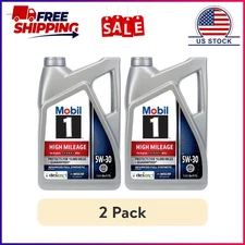 (2 pack) Mobil 1 High Mileage Full Synthetic Motor Oil 5W-30, 5 Quart