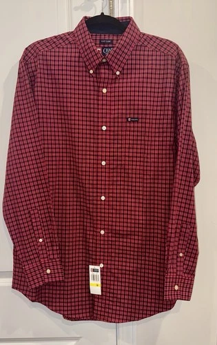 Chaps Men's Red Plaid Button-Down Shirt New with Tags  Size Medium image 2