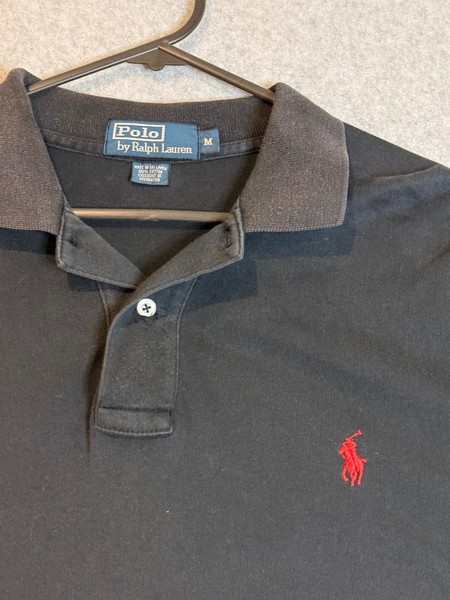 Polo Ralph Lauren Black Short Sleeve Polo Shirt Red Pony M