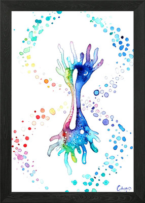 Gerahmtes Wandbild Poster Leinwanddruck Bild DNA und sich teilende Zelle