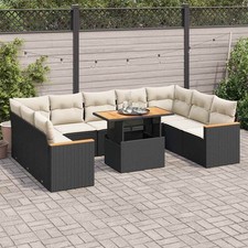 Salon de Jardin avec Coussins Meubles Terrasse 10 pcs Résine Tressée vidaXL