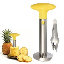 9.4x4.1 Inch Pineapple Corer and Slicer Set Stainless Steel Yellow]