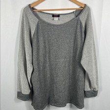 Krush Gray Knit Top Women's 3X Long Sleeve Stretchy Made in USA Machine Wash