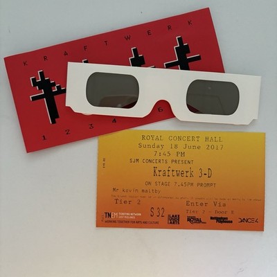 Kraftwerk - 3D - Original concert ticket stub 2017 + 3D Glasses