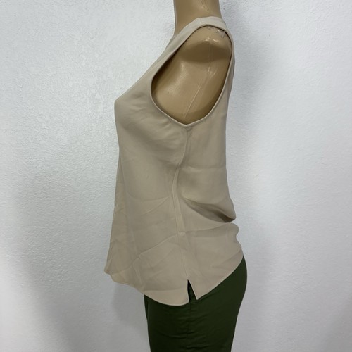 Eileen Fisher Silk Stretch Tank Top Shirt Women Size M Basic Camisole Beige $230 - Picture 2 of 13