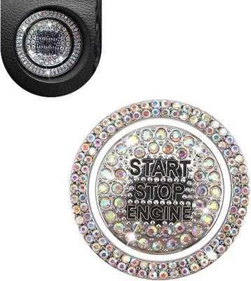 Crystal Rhinestone Car Engine Stop Decoration Ring Sticker Color: Multicolored