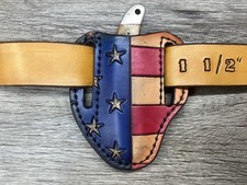 Folding Hunter, Buck 110 Size Leather Pancake Folding Knife Sheath Sheath Only 