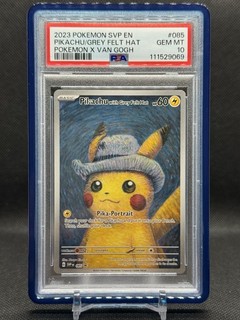 2023 POKEMON SVP POKEMON X VAN GOGH PROMO #085 PIKACHU WITH GREY FELT HAT PSA 10
