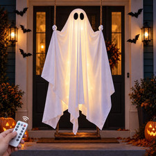 5.8 FT Large Swinging Ghost with Lights,Halloween Decorations Outdoor