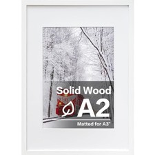 picture frame wall mount photo frame wood plexiglass A2 white