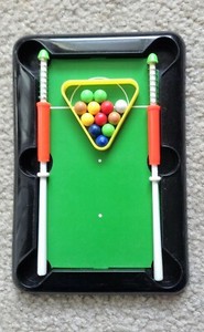 Nice! Tabletop Pool Game Set Mini Pool Billiards 5" x 7" Colored Balls Kids Game