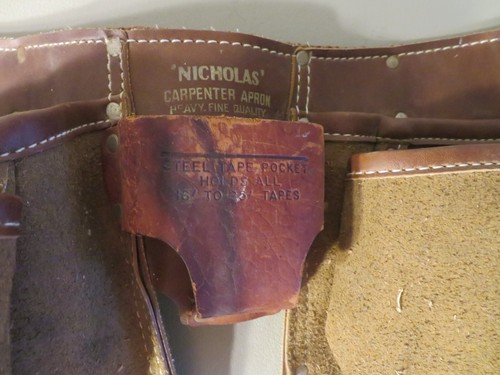 Nicholas 11-Pocket Carpenter's Apron Tool Belt Pouch Suede Leather - Picture 4 of 8