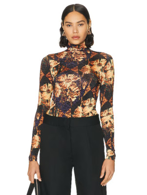ULLA JOHNSON Aurelia Turtleneck Lupine SIZE LARGE NEW WITHOUT TAGS Dark Floral