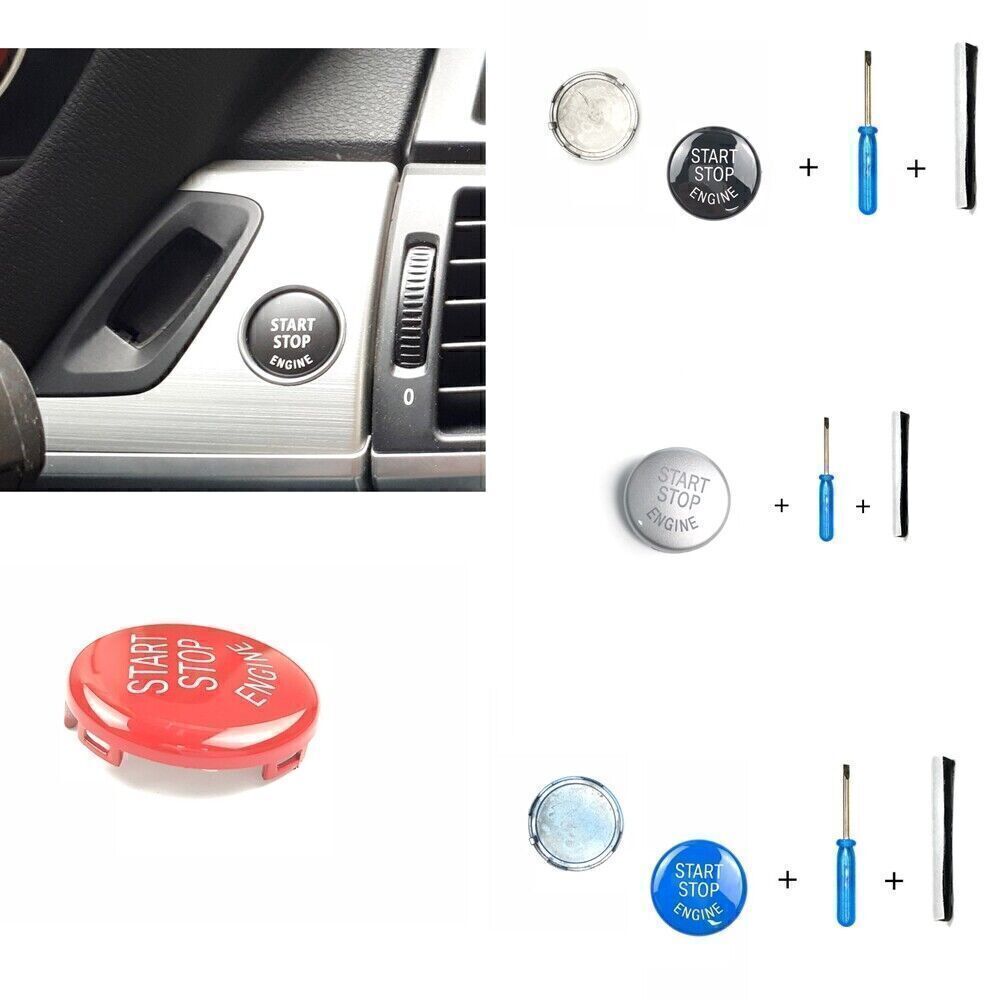 For BMW E81 E87 E90 E91 E92 E93 E60 E84 Blue Start Stop Engine Button Cover