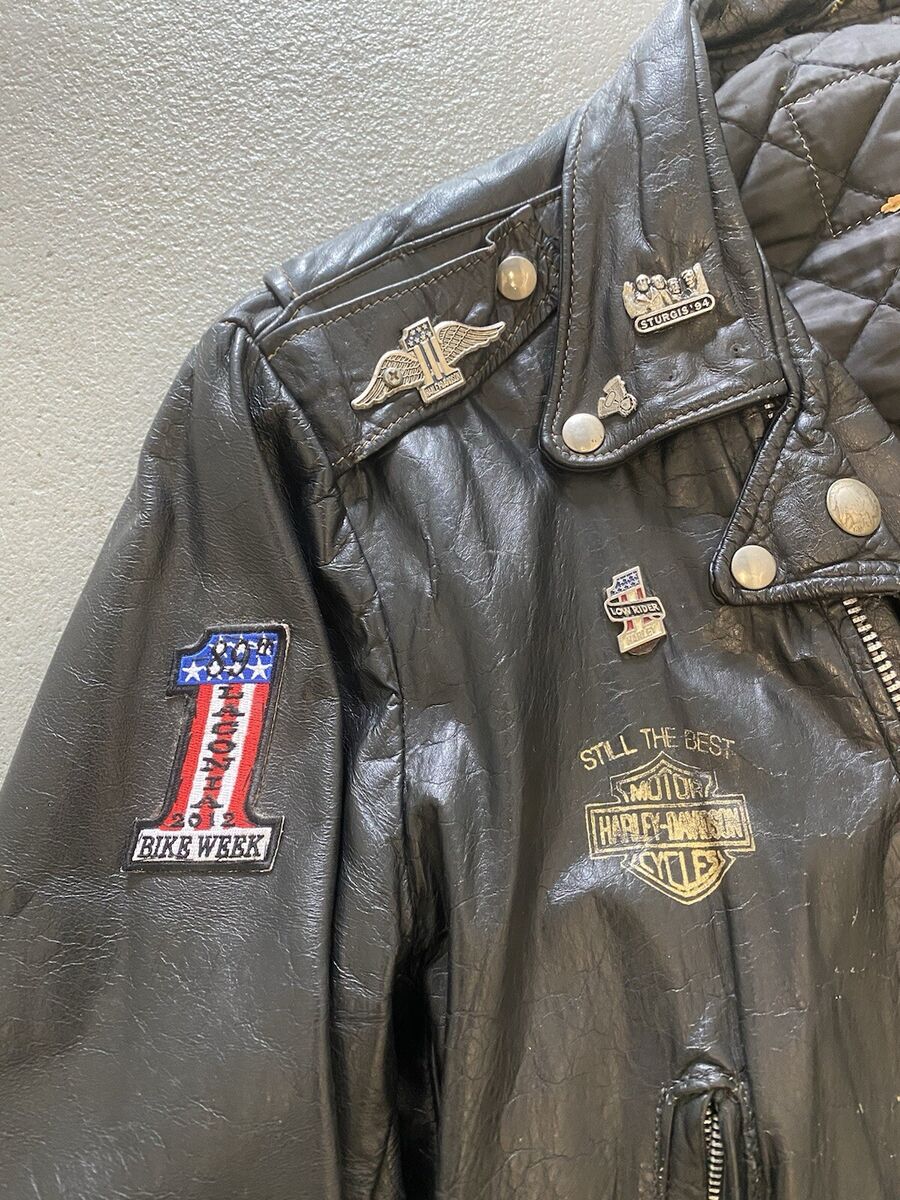 Vintage 90s Harley-Davidson Leather Custom Biker Jacket Vintage 90s Harley-Davidson Leather Custom Biker Jacket