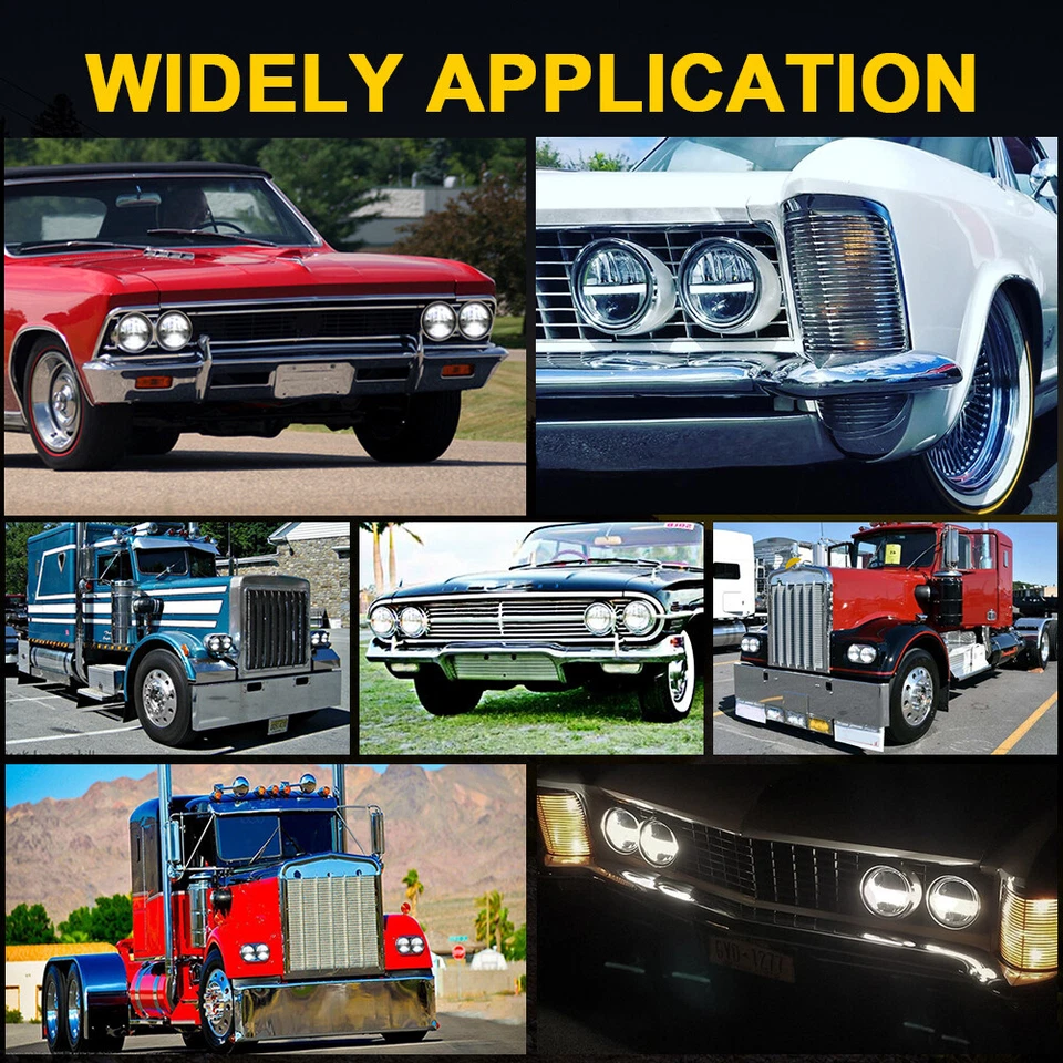 4X 5 3/4" 5.75inch LED Headlights Hi/Lo Halo DRL Angel Eye For Peterbilt 349 359 - Image 4 of 4