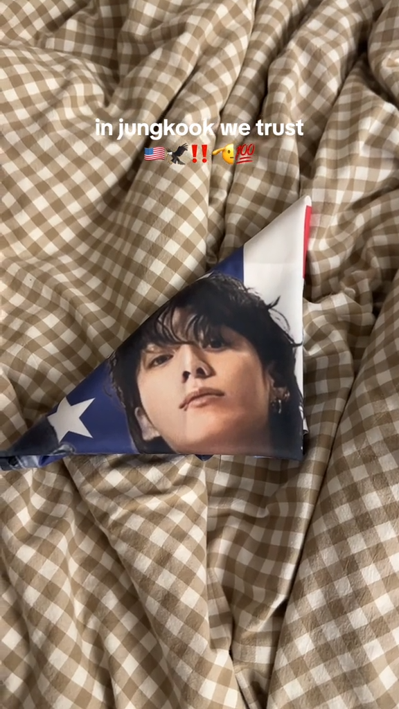 KPOP FLAG] BTS JUNGKOOK AMERICAN FLAG FOR CONCERT, FANS