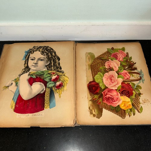 Antique Victorian Scrapbook Album Ephemera Die Cut Trading Cards 40+ pages - Picture 23 of 24