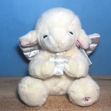 Russ Berrie Lovable Lambie Lamb Plus Angle Wings Hold Cross Stuffed Animal 8"