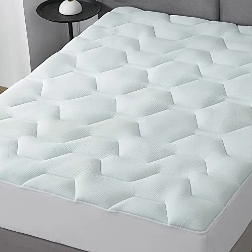 EHEYCIGA King Memory Foam Mattress Topper Mattress Protector Cooling Gel Bamboo