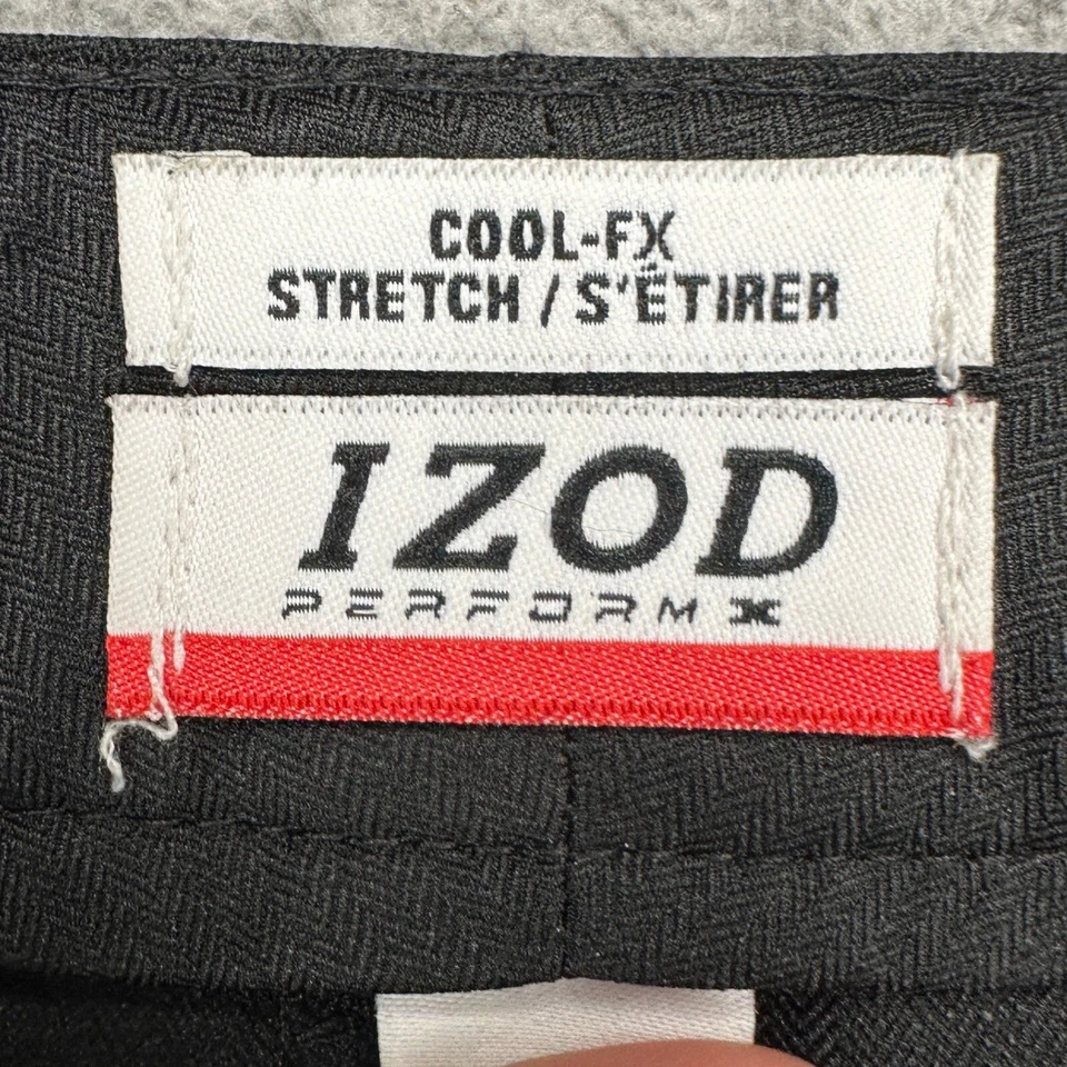 Izod Perform-X Women Golf Chino Shorts 6 Black Herringbone Flat Front Pocket NEW - Image 4 of 4