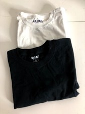 Gildan Unisex Child Ultra Cotton Youth T-Shirt, 2-Pack, Black/White, Large