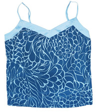 Alfani Intimates Women's Satin-Trim Pajama Tank Top in Linear Feathers, XXL